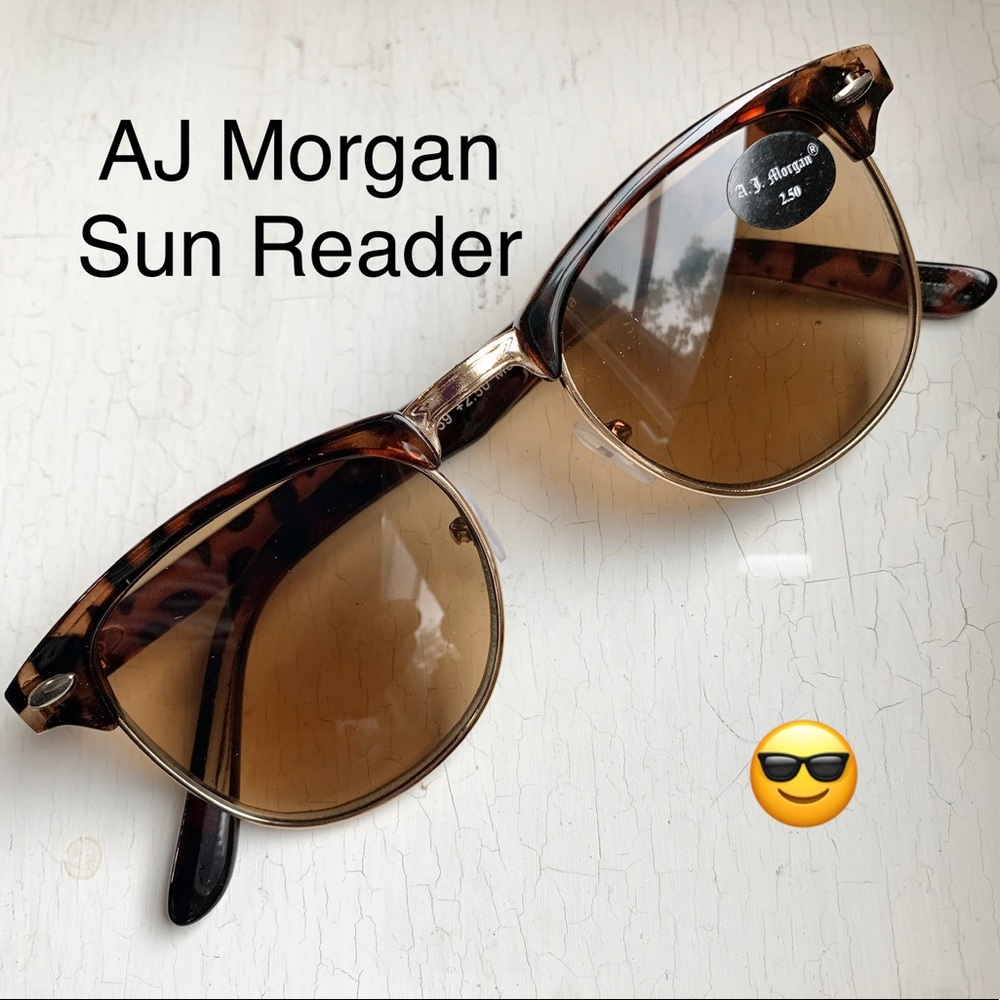 NEW Sun Reader +2.00 AJ Morgan Clubmaster Style Reader Sunglasses Tortoise